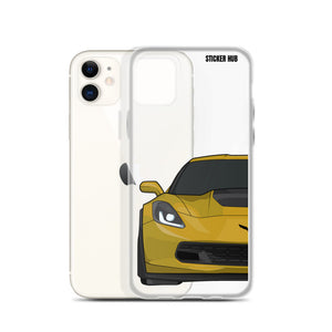 Corvette Racing Yellow C7 Corvette Z06 - iPhone Case