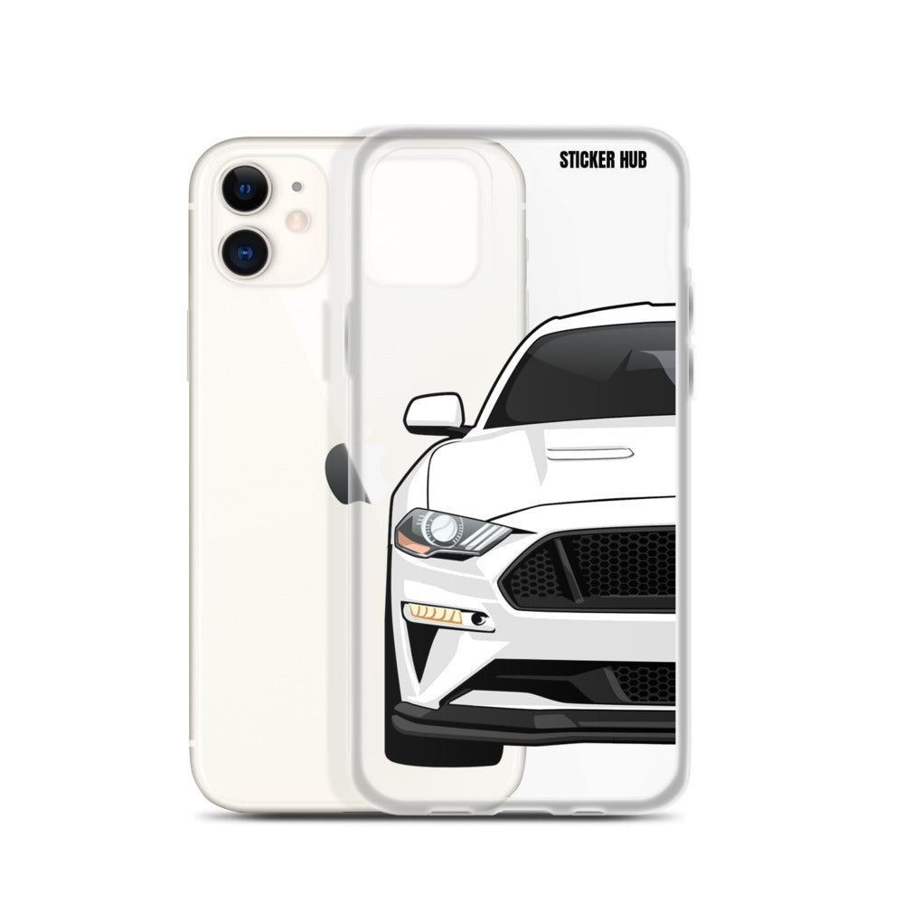 White 18-21 Mustang 5.0 - iPhone Case