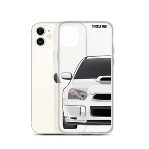 White 03-05 Subaru WRX STI - iPhone Case