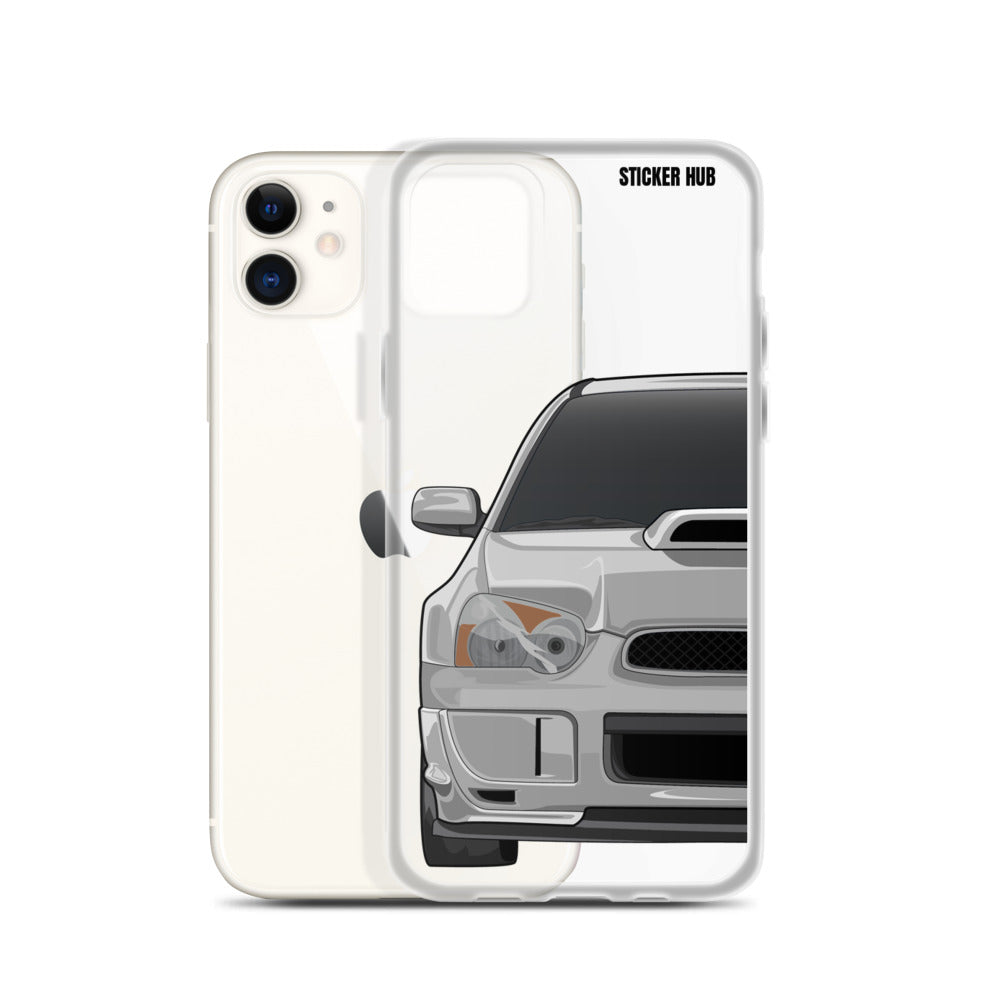 Silver 03-05 Subaru WRX STI - iPhone Case