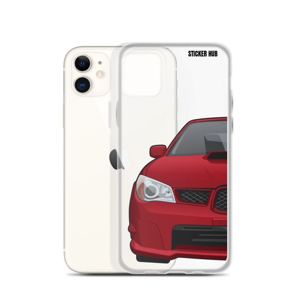 Garnet Red 06-07 Subaru WRX STI- iPhone Case