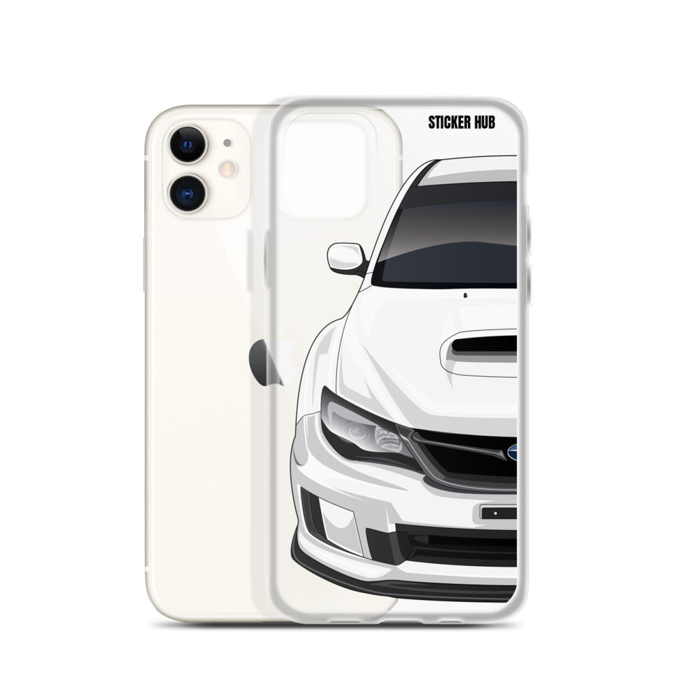 White 09-14 Subaru WRX STI - iPhone Case