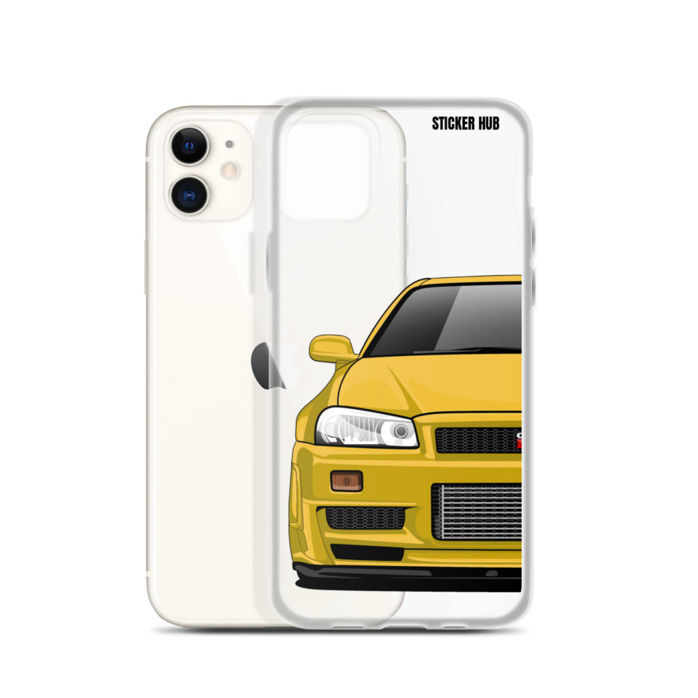 Yellow R34 Nissan GTR - iPhone Case