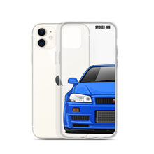 Load image into Gallery viewer, Blue R34 Nissan GTR - iPhone Case