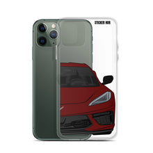 Load image into Gallery viewer, Long Beach Red C8 Corvette - iPhone Case