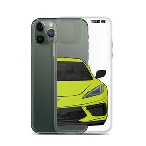 Accelerate Yellow C8 Corvette - iPhone Case