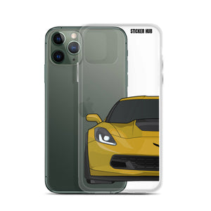 Corvette Racing Yellow C7 Corvette Z06 - iPhone Case