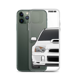 White 03-05 Subaru WRX STI - iPhone Case