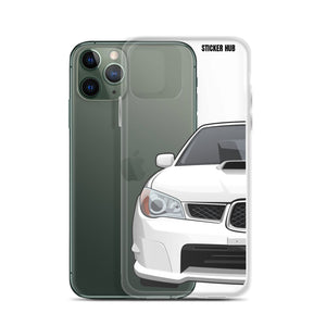 White 06-07 Subaru WRX STI - iPhone Case