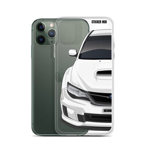 White 09-14 Subaru WRX STI - iPhone Case