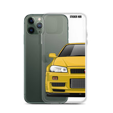 Load image into Gallery viewer, Yellow R34 Nissan GTR - iPhone Case