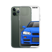 Load image into Gallery viewer, Blue R34 Nissan GTR - iPhone Case