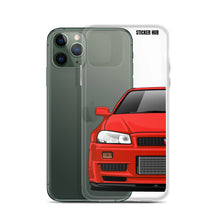 Load image into Gallery viewer, Red R34 Nissan GTR - iPhone Case