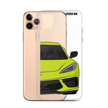 Load image into Gallery viewer, Accelerate Yellow C8 Corvette - iPhone Case