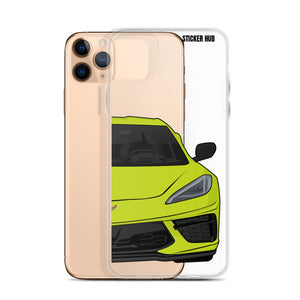 Accelerate Yellow C8 Corvette - iPhone Case