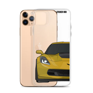 Corvette Racing Yellow C7 Corvette Z06 - iPhone Case