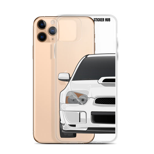 White 03-05 Subaru WRX STI - iPhone Case