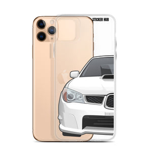 White 06-07 Subaru WRX STI - iPhone Case