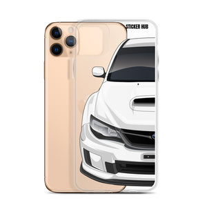 White 09-14 Subaru WRX STI - iPhone Case