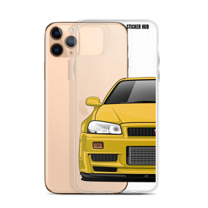 Yellow R34 Nissan GTR - iPhone Case