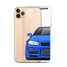 Load image into Gallery viewer, Blue R34 Nissan GTR - iPhone Case