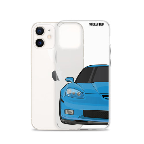 Jet Stream Blue C6 Corvette Z06 - iPhone Case