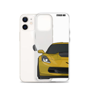 Corvette Racing Yellow C7 Corvette Z06 - iPhone Case