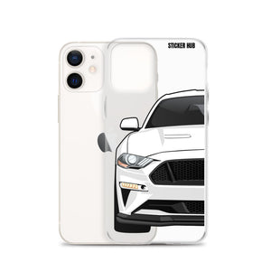 White 18-21 Mustang 5.0 - iPhone Case