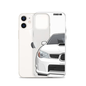 White 06-07 Subaru WRX STI - iPhone Case