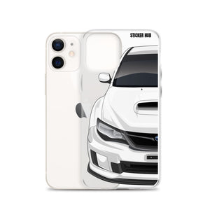 White 09-14 Subaru WRX STI - iPhone Case