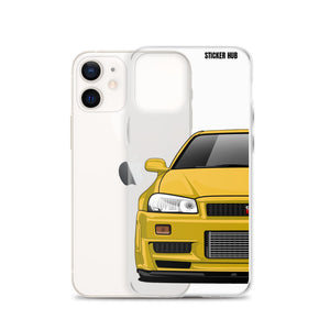 Yellow R34 Nissan GTR - iPhone Case