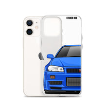 Load image into Gallery viewer, Blue R34 Nissan GTR - iPhone Case