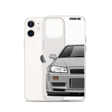 Load image into Gallery viewer, Silver R34 Nissan GTR - iPhone Case