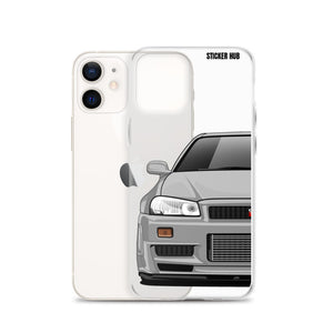 Silver R34 Nissan GTR - iPhone Case