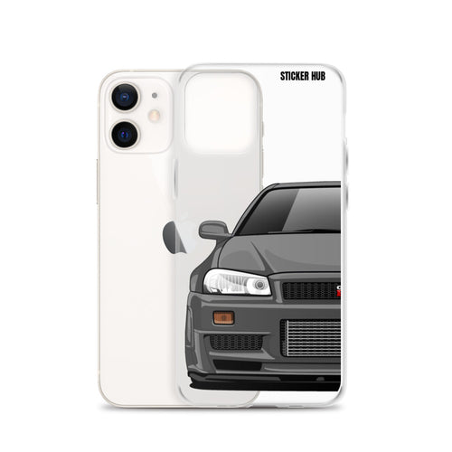 Gray R34 Nissan GTR - iPhone Case