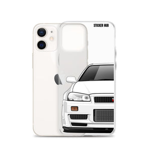 White R34 Nissan GTR - iPhone Case