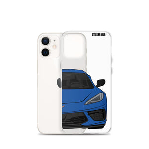 Elkhart Blue C8 Corvette - iPhone Case