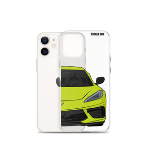 Accelerate Yellow C8 Corvette - iPhone Case