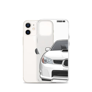 White 06-07 Subaru WRX STI - iPhone Case