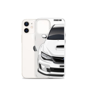 White 09-14 Subaru WRX STI - iPhone Case