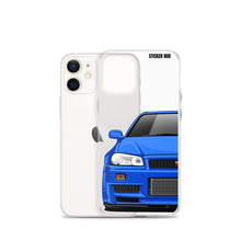 Load image into Gallery viewer, Blue R34 Nissan GTR - iPhone Case