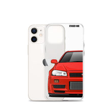 Load image into Gallery viewer, Red R34 Nissan GTR - iPhone Case