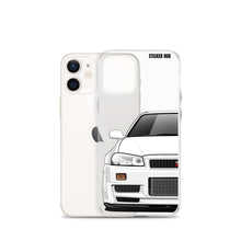 Load image into Gallery viewer, White R34 Nissan GTR - iPhone Case