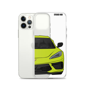 Accelerate Yellow C8 Corvette - iPhone Case