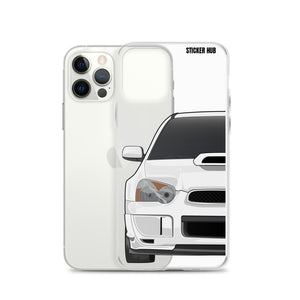 White 03-05 Subaru WRX STI - iPhone Case