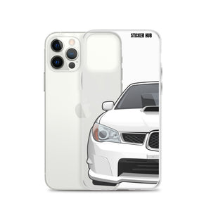 White 06-07 Subaru WRX STI - iPhone Case