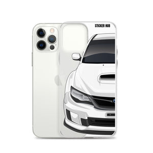 White 09-14 Subaru WRX STI - iPhone Case