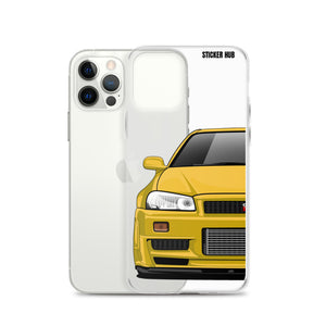 Yellow R34 Nissan GTR - iPhone Case