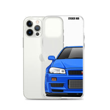 Load image into Gallery viewer, Blue R34 Nissan GTR - iPhone Case