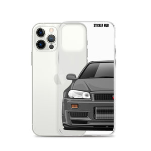 Gray R34 Nissan GTR - iPhone Case